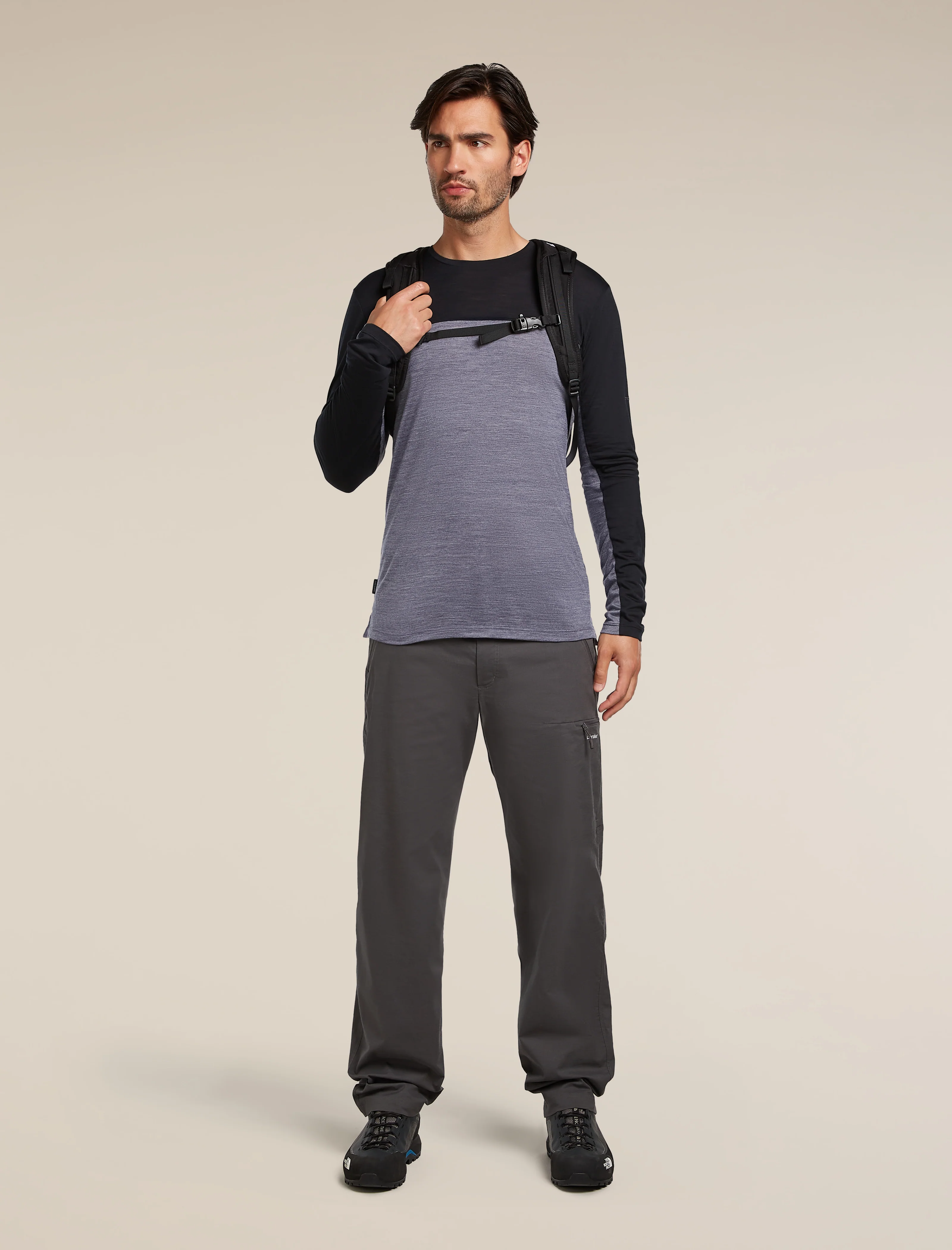 Men's Merino Blend 125 Cool-Lite™ Sphere Long Sleeve T-Shirt Colour Block - Image 4